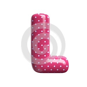 Polka dot letter L - Capital 3d pink retro font - suitable for Fashion, retro design or decoration related subjects