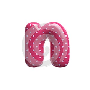 Polka dot letter N - Small 3d pink retro font - Suitable for Fashion, retro design or decoration related subjects