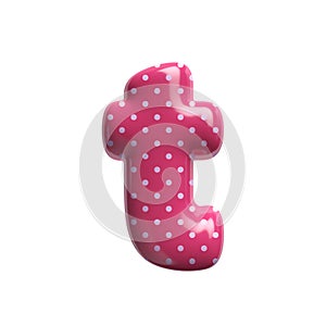 Polka dot letter T - Lower-case 3d pink retro font - Suitable for Fashion, retro design or decoration related subjects