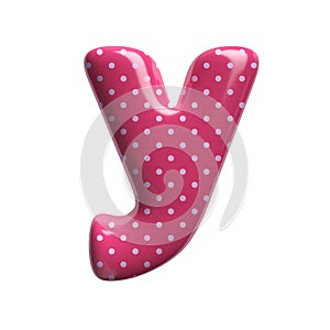 Polka dot letter Y - Small 3d pink retro font - Suitable for Fashion, retro design or decoration related subjects