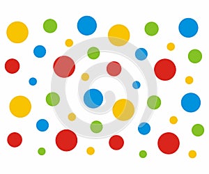 Polka Dot Pattern, Blue,red,yellow,green colorB. ackground vector Illustration