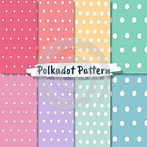 Polka dot pattern collection in pastel colors