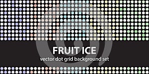Polka dot pattern set Fruit Ice. Vector seamless geometric dot b