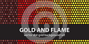 Polka dot pattern set Gold and Flame