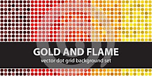 Polka dot pattern set Gold and Flame