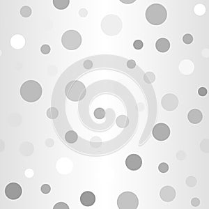 Polka dot pattern. Vector seamless silver background