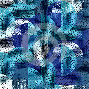 Polka dot seamless pattern. Brushwork. The colorful balls. Scribble texture.