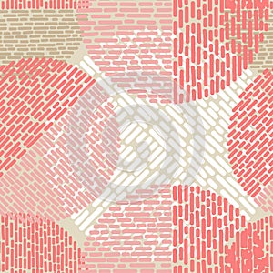 Polka dot seamless pattern. Brushwork. The colorful balls. Scribble texture.