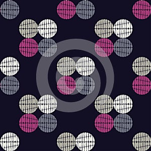 Polka dot seamless pattern. Geometric background. The colorful balls. Scribble texture.