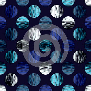 Polka dot seamless pattern. Geometric background. The colorful balls. Scribble texture.