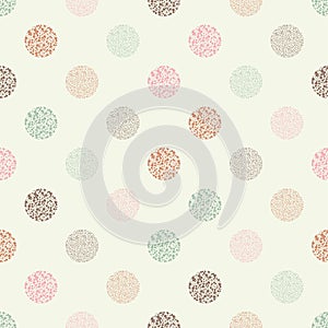 Polka dot seamless pattern. Geometric background. Texture of drops and dots. The colorful balls. Scribble texture.