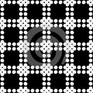 Polka dot seamless pattern. Hand hatching. Brushwork. Halftone. Geometric background. Scribble texture.