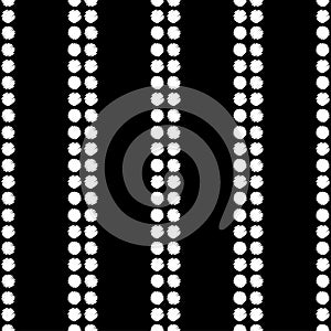 Polka dot seamless pattern. Hand hatching. Brushwork. Halftone. Geometric background. Scribble texture.