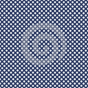 Polka dot seamless pattern. The white circles on a blue background. Texture for plaid, tablecloths, clothes. Vector illustration. photo
