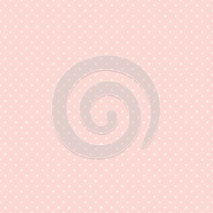 Polka dot seamless pattern. White dots on pink background. Good for design of wrapping paper, wedding invitation and greeting card