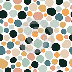 Polka dot. Seamless repeat pattern of colorfull circles, points. Vector