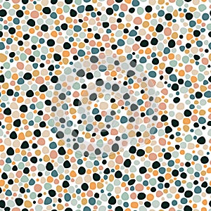 Polka dot. Seamless repeat pattern of colorfull circles, points. Vector