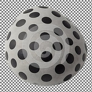 Polka-dot sphere on checkered background