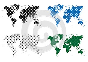 Polka Dots Dotted Pattern World Map