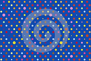 Polka dots pattern on blue background . Illustration design photo
