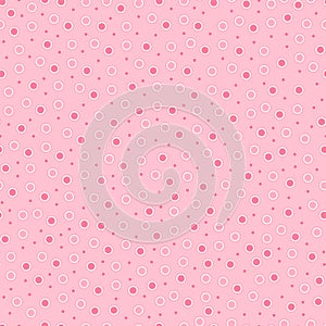 Polka dots seamless pattern, fashion background, pink and purple and white color