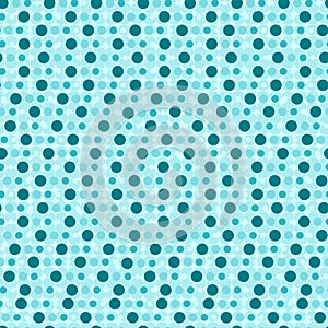 Polka dots seamless pattern, fashion background, turquoise and white color