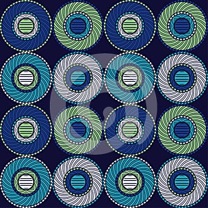 Polka dots seamless patternPolka dots seamless pattern. Mosaic of ethnic figures. Patterned texture. Geometric background.