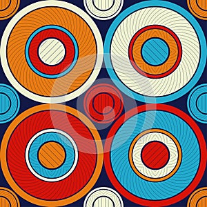 Polka dots seamless patternPolka dots seamless pattern. Mosaic of ethnic figures. Patterned texture. Geometric background.