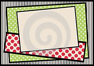 Polka dots and stripes border frame