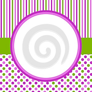 Polka dots and stripes circular border frame