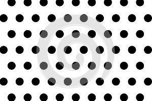 Polka dots on white background.