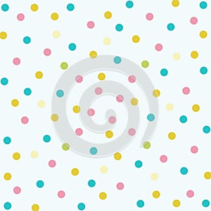 Polkadot colors pastel pattern on white wallpaper