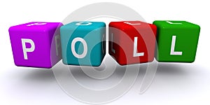 Poll word block on white