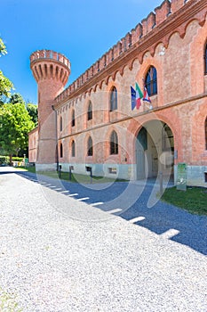 Pollenzo castle, famous residence in Piedmont Italy. photo