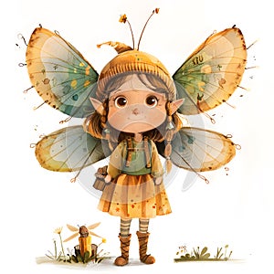 A Pollinator with butterfly wings stands next to an Arthropod, a dragonfly photo