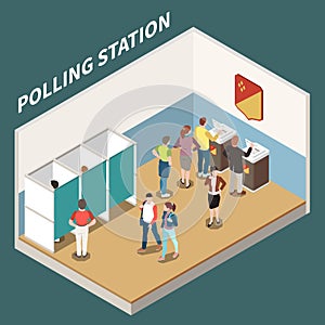 Polling Station Isometric Background