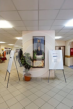 Polling station in a school used for Russian presidential elections on March 18, 2018. Balashikha, Moscow region.