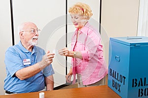 Polling Volunteer and Voter