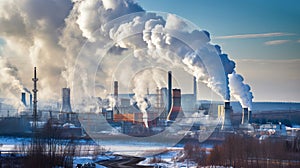 Polluted air from vehicular emissions and factories