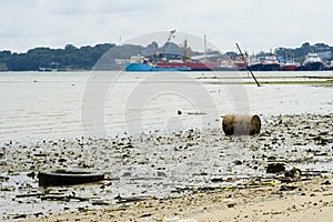 Polluted beach