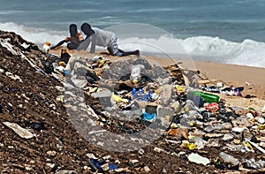 Polluted beach