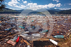 Polluted beautiful landscape