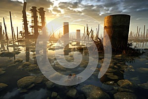 Polluted Sea Environmental Crisis photo