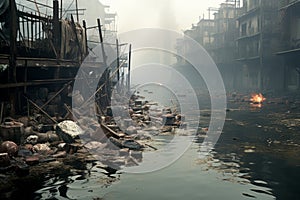 Polluted Sea Environmental Crisis photo