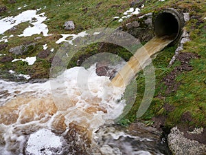 Polluted water from a factory