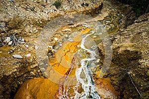 Polluted water near Rosia Montana, Romania