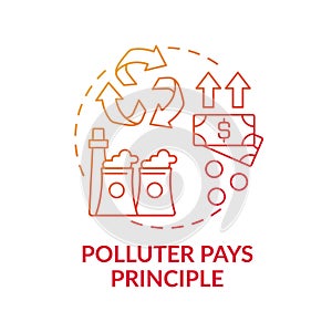 Polluter pays principle concept icon