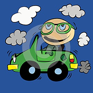Polluting Environment Car Smog : Cartoon.