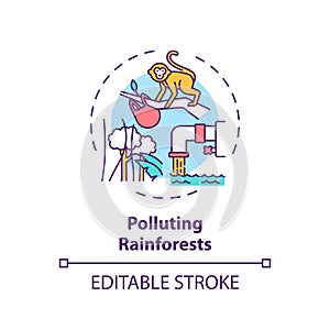 Polluting rainforests concept icon