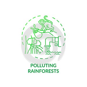 Polluting rainforests concept icon